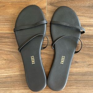 Tkees Gemma Sandal - Black leather, great condition